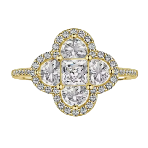 Pink Four Leaf Clover Ring