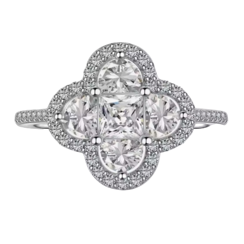 Pink Four Leaf Clover Ring